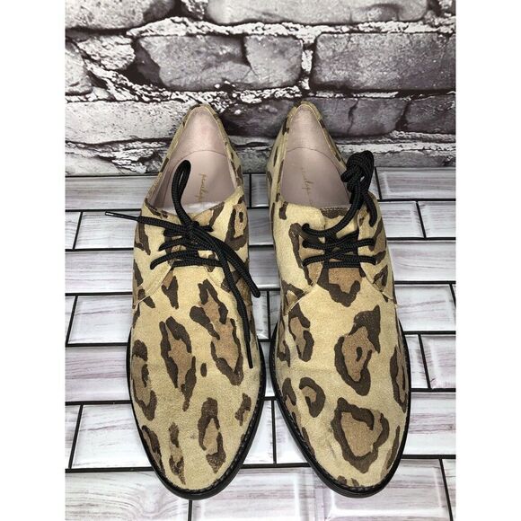 Penelope And Coco Leopard Print Suede Leather Oxfords Shoes Women Sz 10M US/41EU - Picture 9 of 16